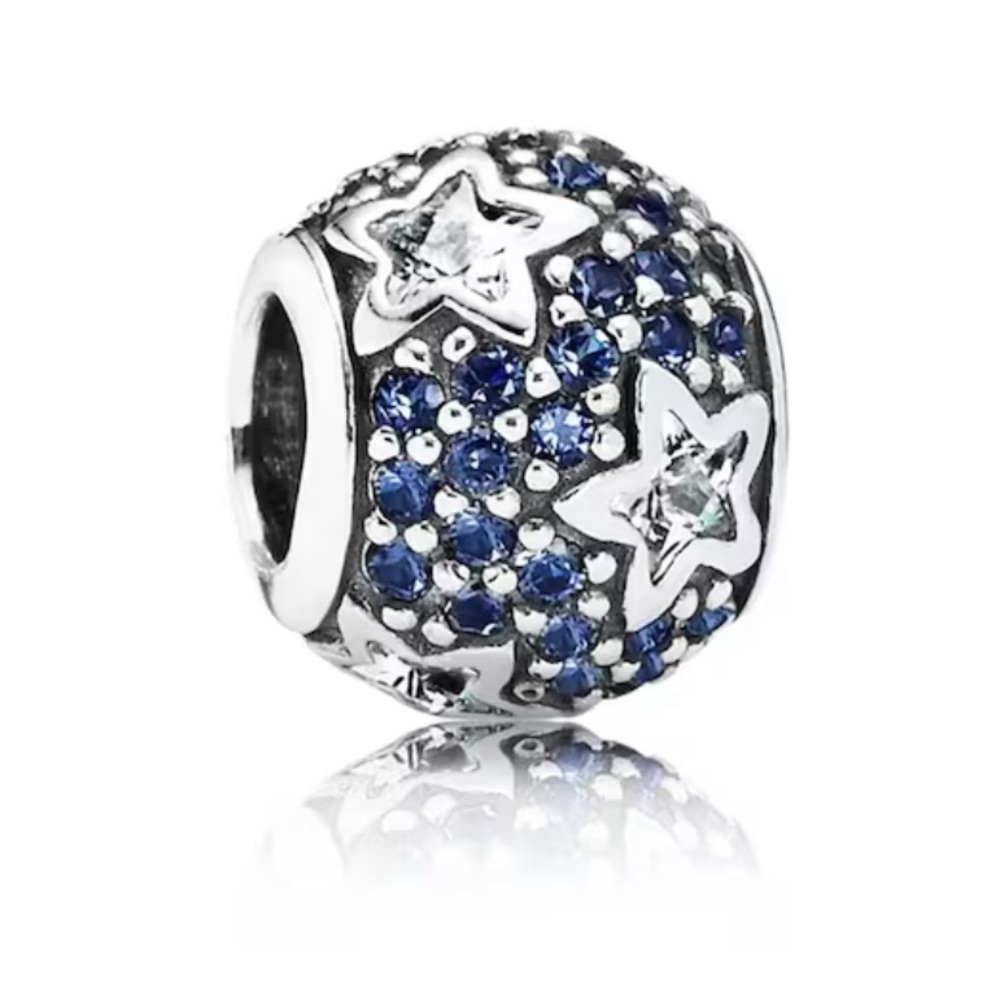 Retired Pandora Follow The Stars Blue Bead Charm EUC